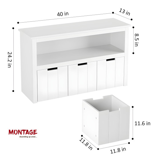 PureNest Organizer with Removable Drawers, White